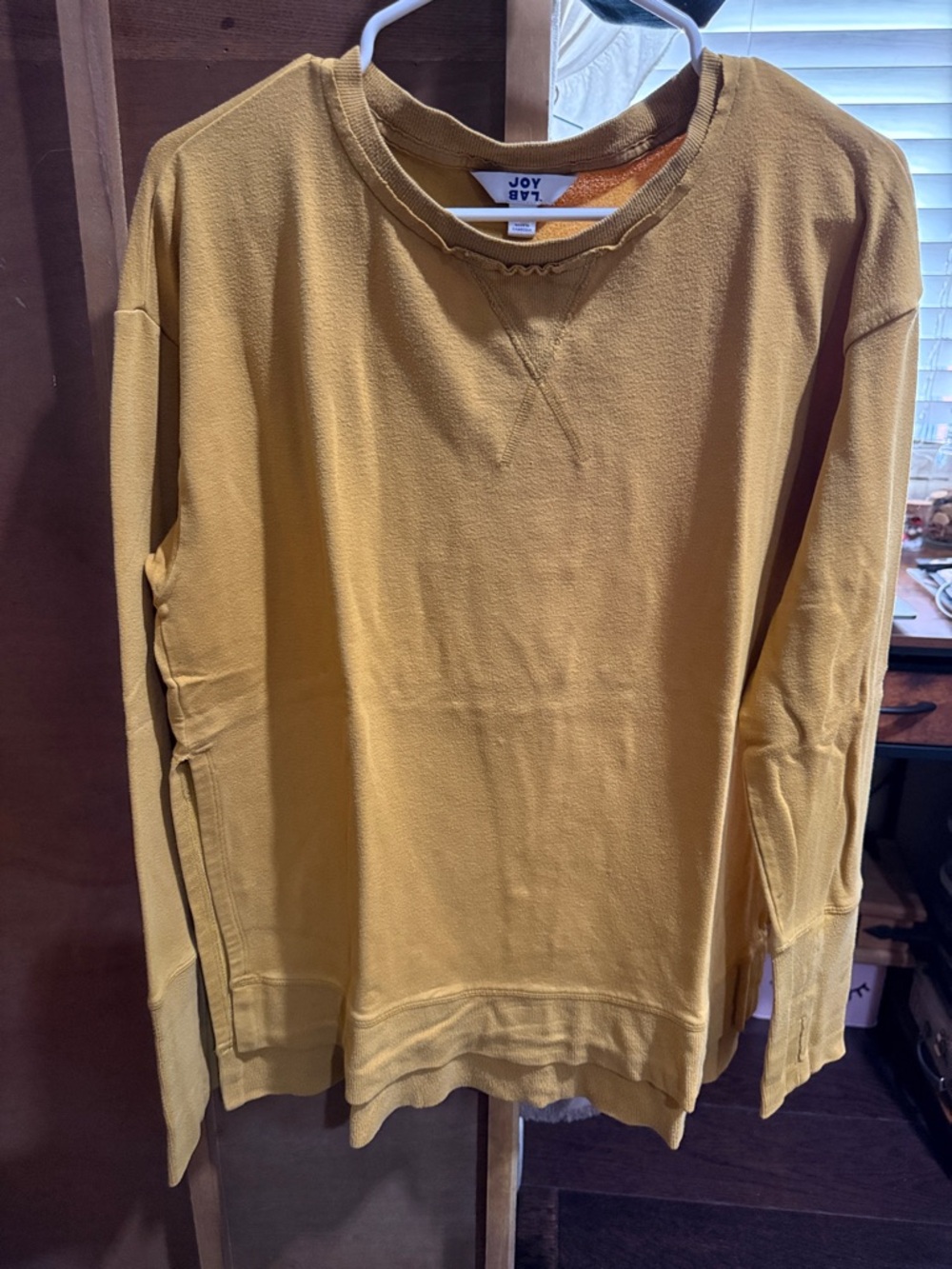 JoyLab Men's Mustard Yellow Crewneck Sweatshirt